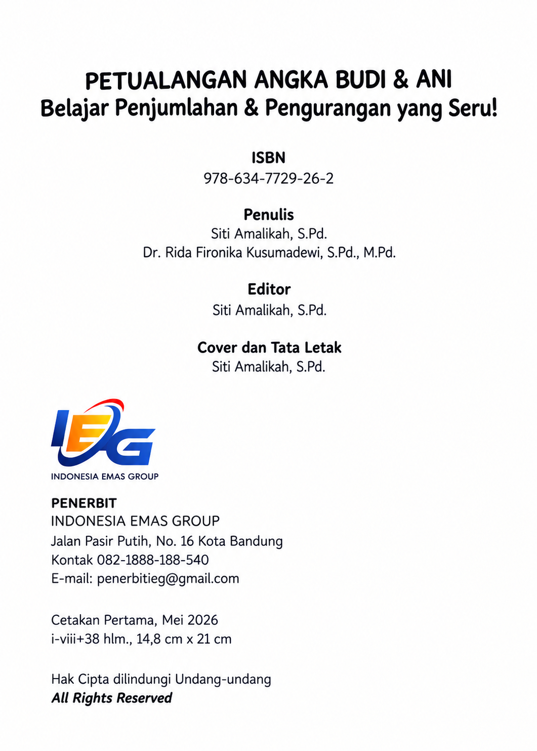 Cover Petualangan Angka Budi dan Ani
